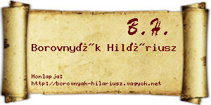 Borovnyák Hiláriusz névjegykártya